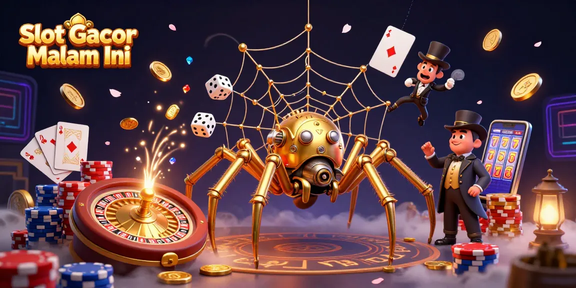Engage with Slot Gacor Malam Ini in a lively casino scene showcasing vibrant characters and dynamic game elements.