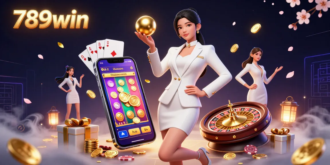 Engage with vibrant gaming action at 789win featuring a stylish woman and casino elements.