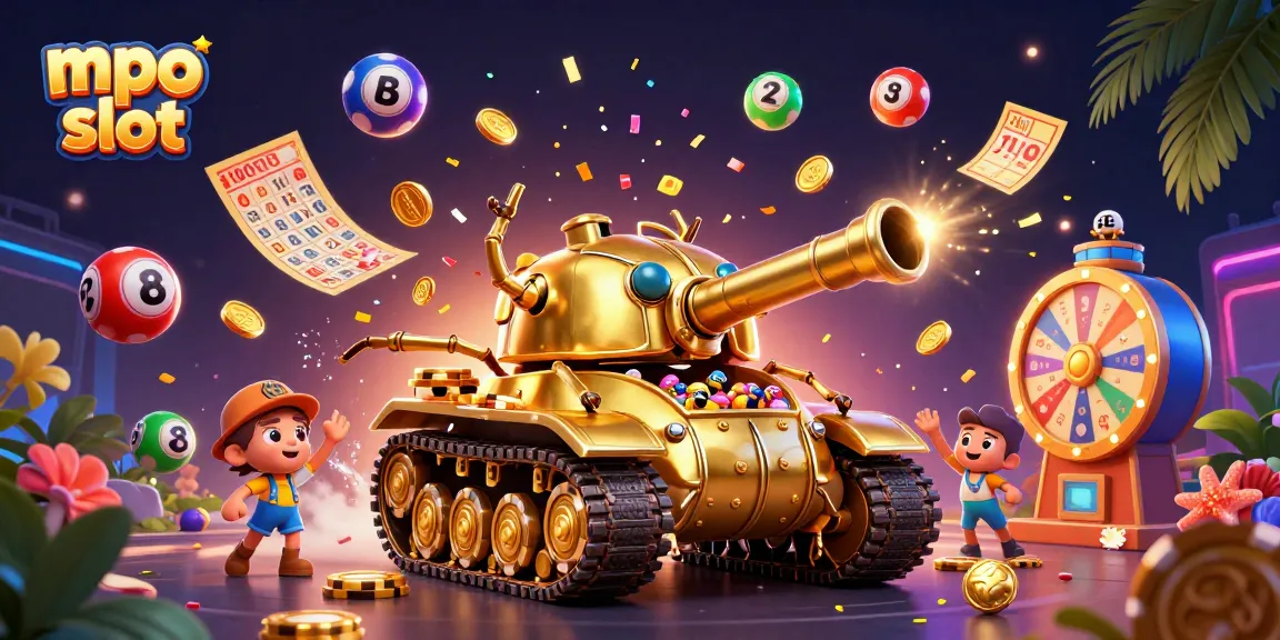 Engage with the mpo slot arcade in this vibrant 3D scene featuring dynamic gameplay elements.
