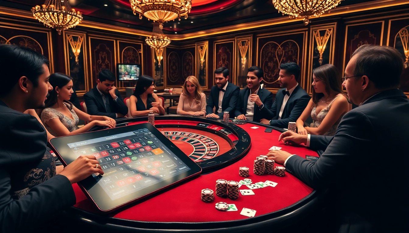 Atmosphère de jeu excitante présentant le casino en ligne Français dans une élégante table de roulette.