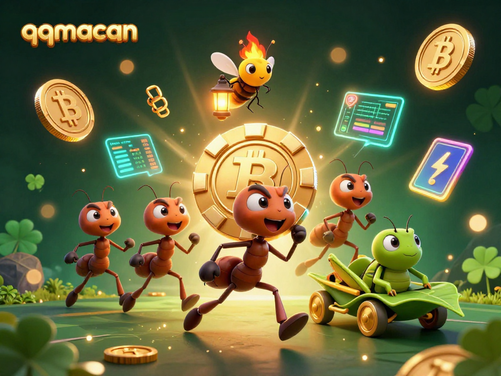 Experience the thrill of a casino heist with qqmacan's rich, dynamic 3D illustration filled with vibrant gambling elements.