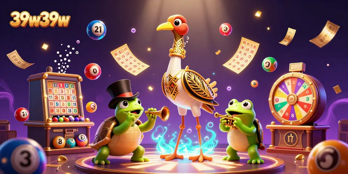 Experience exciting 39w39w gaming with a vibrant 3D illustration of a speakeasy scene filled with lottery balls.