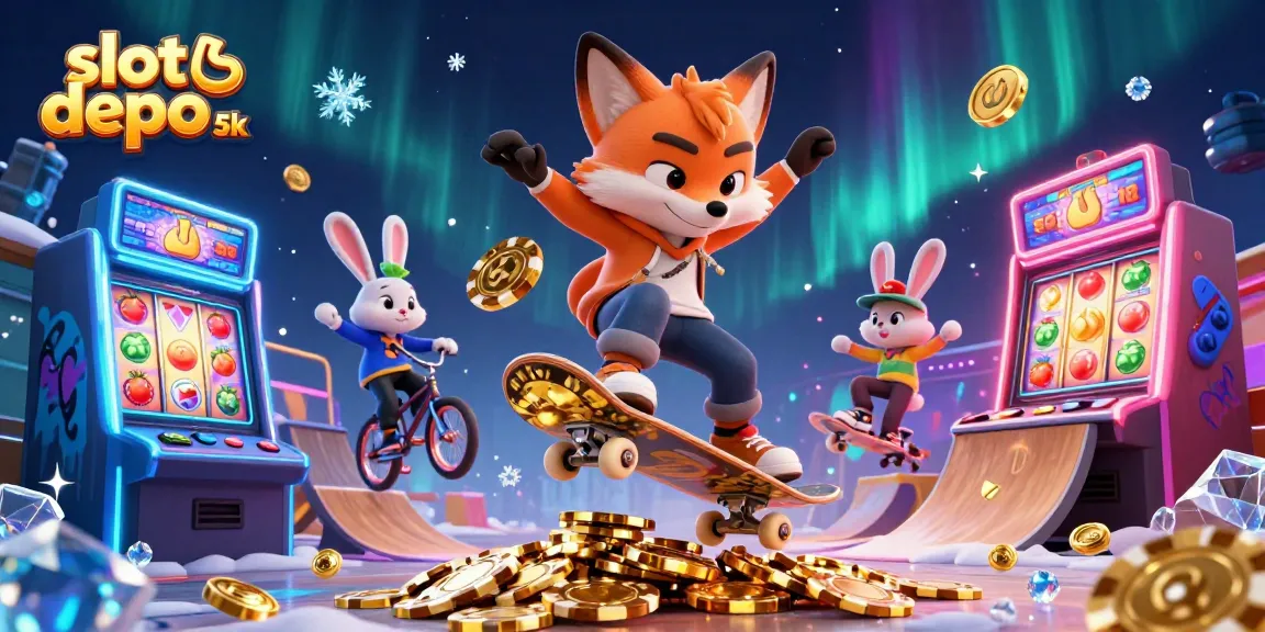 Engage in thrilling gameplay with slot depo 5k, showcasing vibrant casino-themed characters in action
