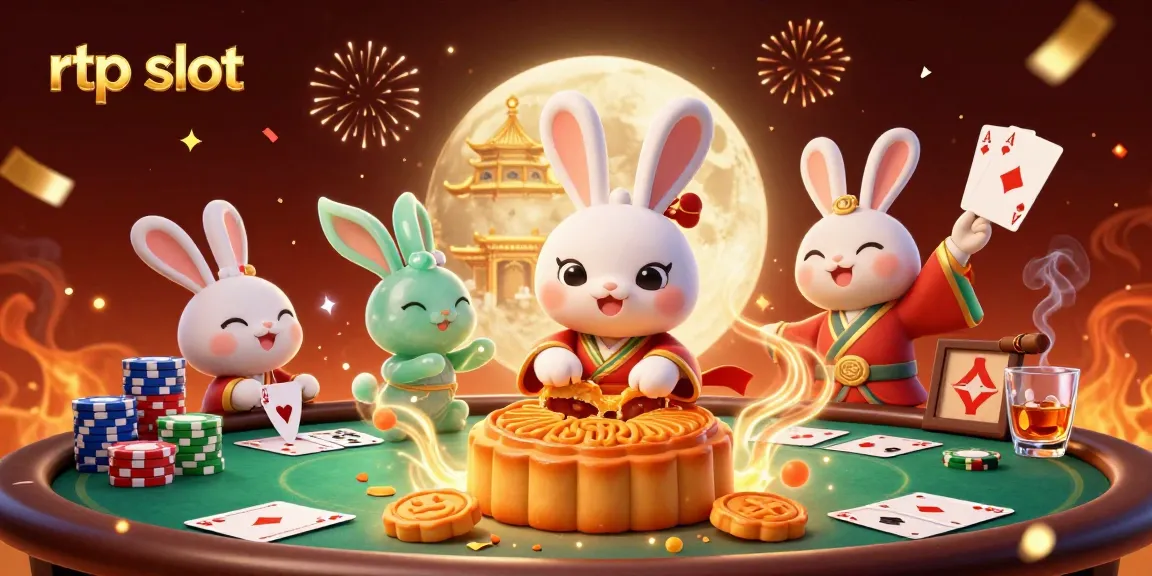 Menggali rtp slot dengan ilustrasi menarik tentang kelinci bulan tradisional dan simbol keberuntungan.