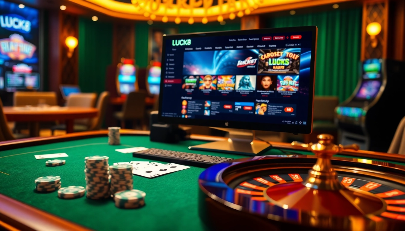 Join the thrilling atmosphere of LUCK8 online casino with vibrant games and professional setup.