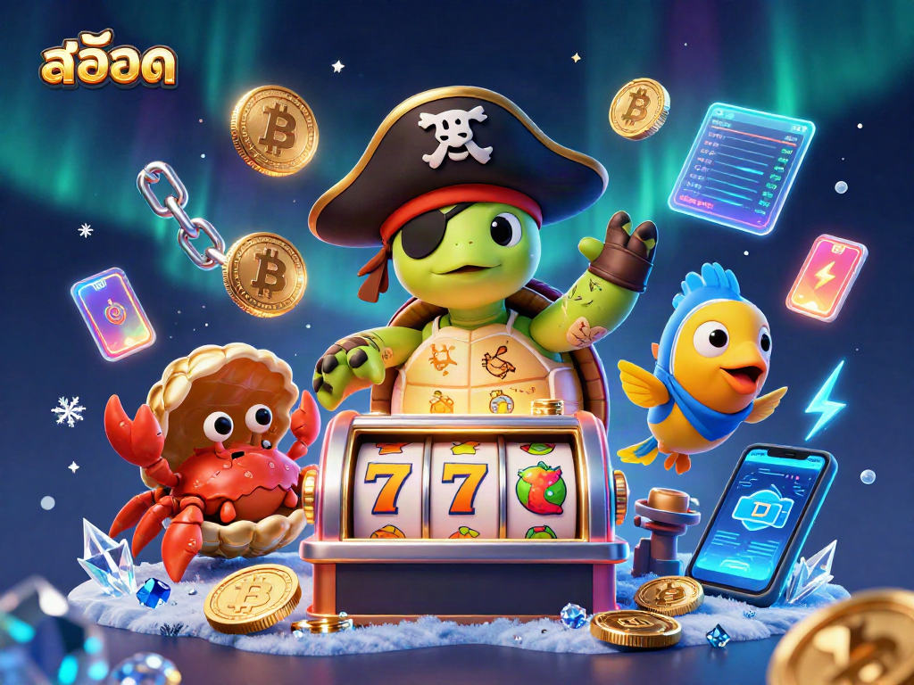 Engage with thrilling สล็อต slot reels and lucky symbols in a vibrant gambling scene.