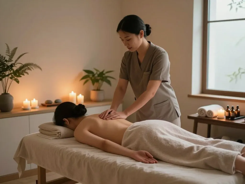 Relaxing 마포스웨디시 massage therapy room featuring calming ambiance.