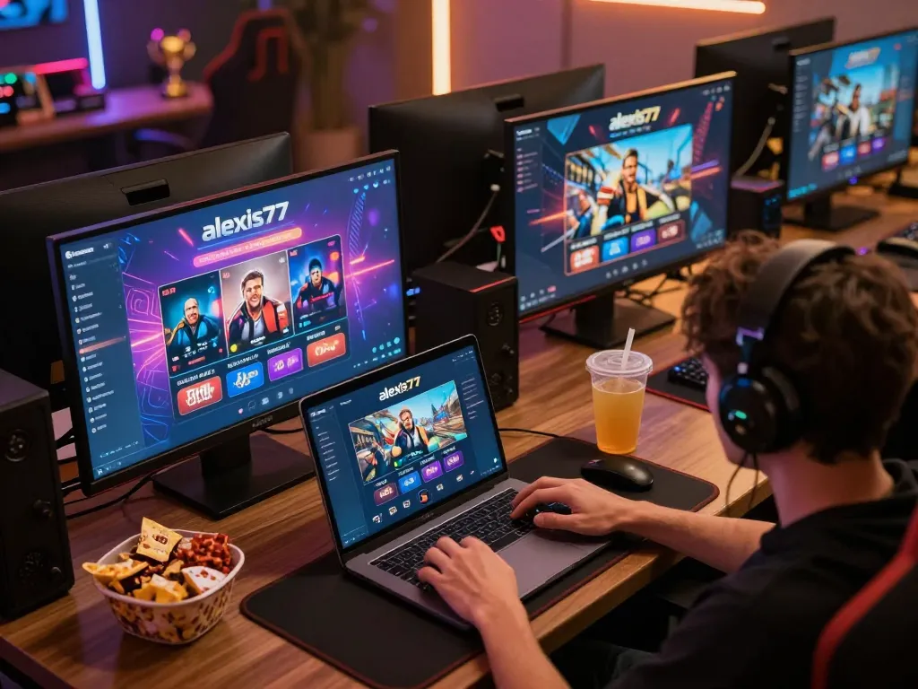 A player engaging with the alexis77 app for online casino gaming, showcasing vibrant user interface and strategic gameplay.