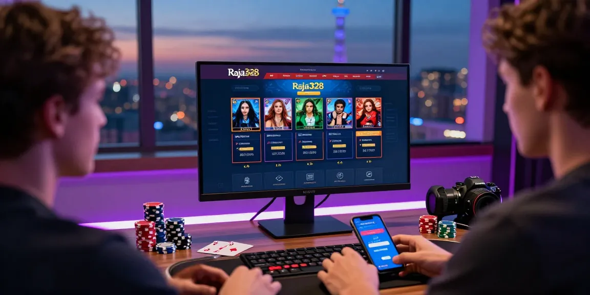 Engaging Raja328 online betting setup with gaming interface and vibrant ambiance for immersive experience.