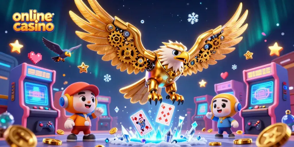 Disfruta de juegos de azar emocionantes en un casino online con tragamonedas y cartas brillantes.