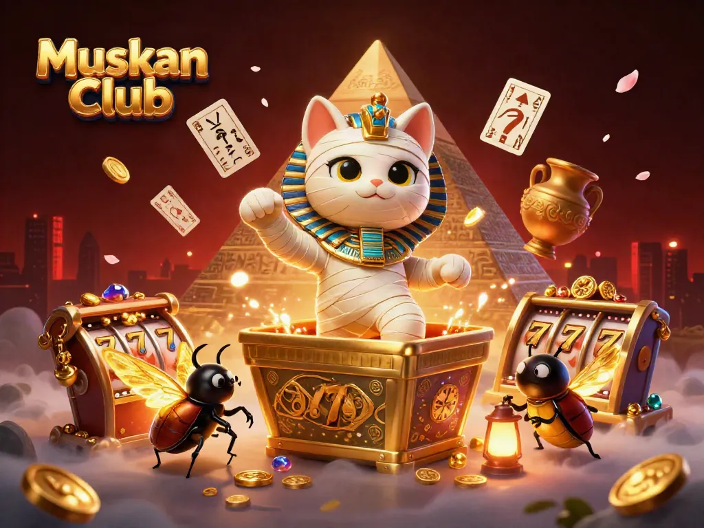 Join the thrills at Muskan Club with a dynamic 3D scene depicting exciting casino vibes.