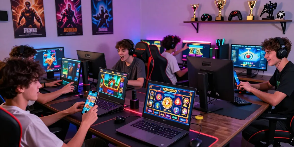 NAGA2000 platform gamers enjoying a vibrant gaming experience on various devices with exciting visuals.