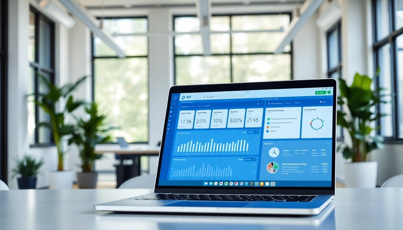 Engage with an efficient assistant for enterprise interface displayed on a modern office laptop.