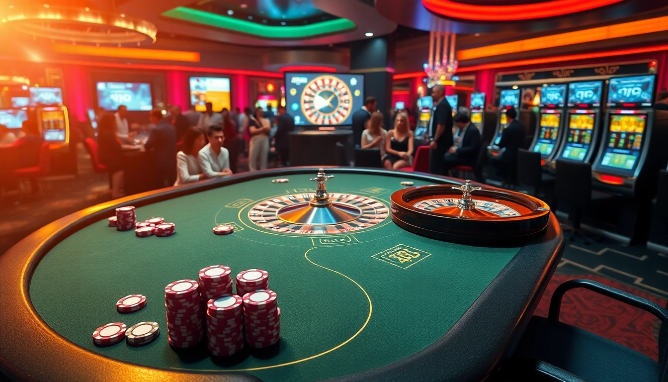 KPI4D players engaging at a vibrant casino table, showcasing thrilling gambling action.