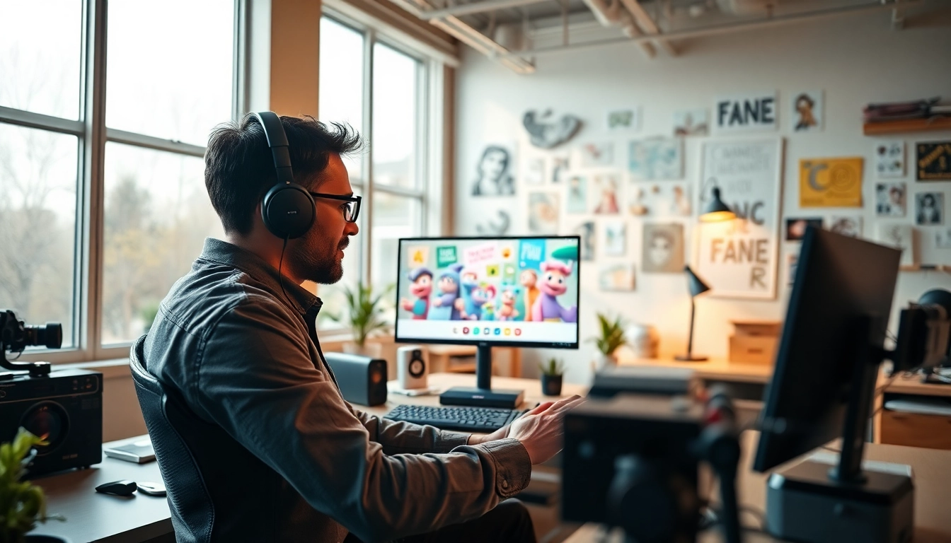 Animations erstellen mit einem kreativen Designer in einem modernen Arbeitsumfeld.