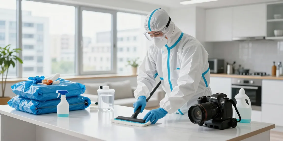Professionelle Tatortreinigung Dortmund mit geschultem Personal, Desinfektionstechnik und modernem Equipment in einem urbanen Umfeld.