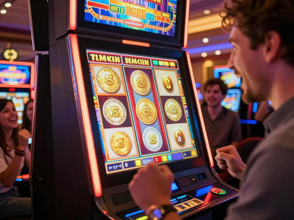 Celebrate your win at the slot bonus new member machine with vibrant lights and cash rewards.