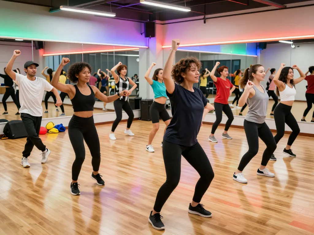 Transform photos into dynamic dance videos with dance ai in vibrant studio settings.