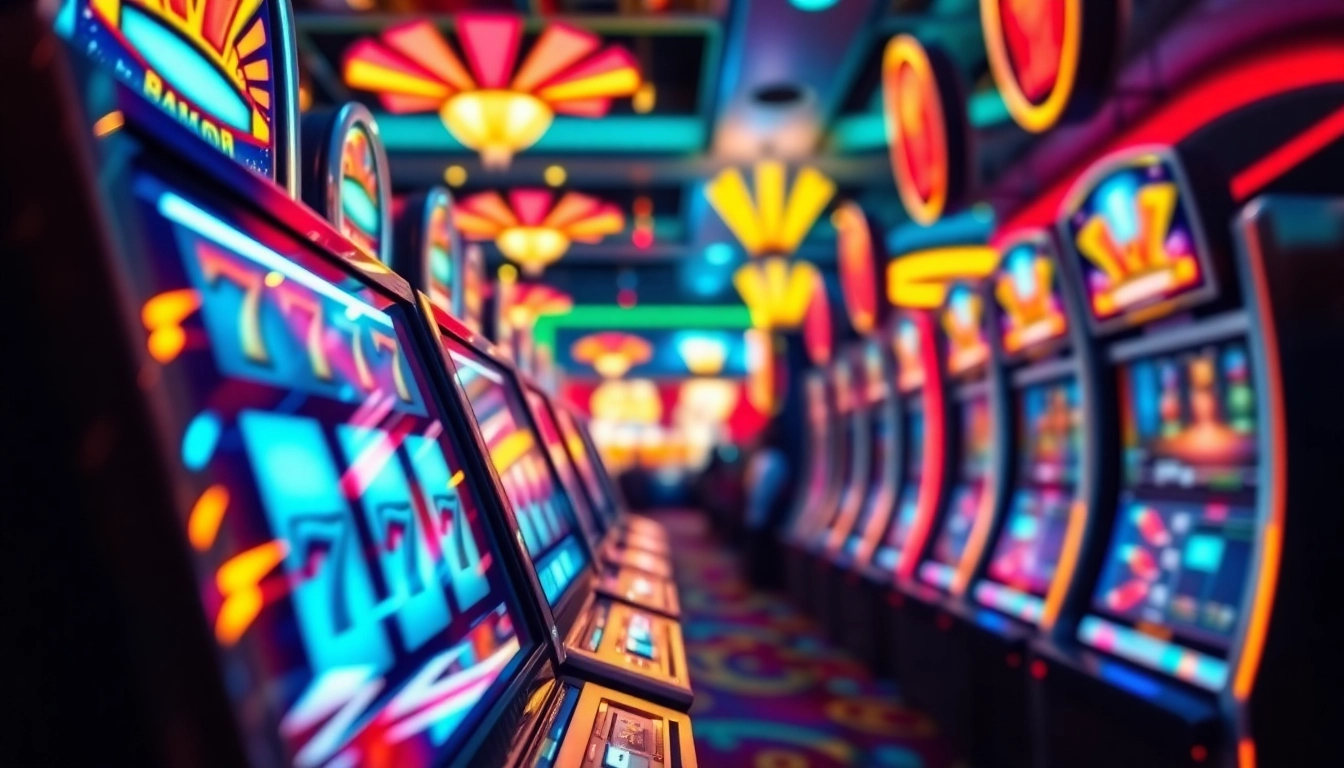 Bermain slot 777 di mesin slot klasik yang penuh warna di kasino.