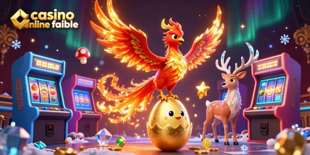 Experiencia en un casino online fiable con personajes de juego y una atmósfera vibrante.