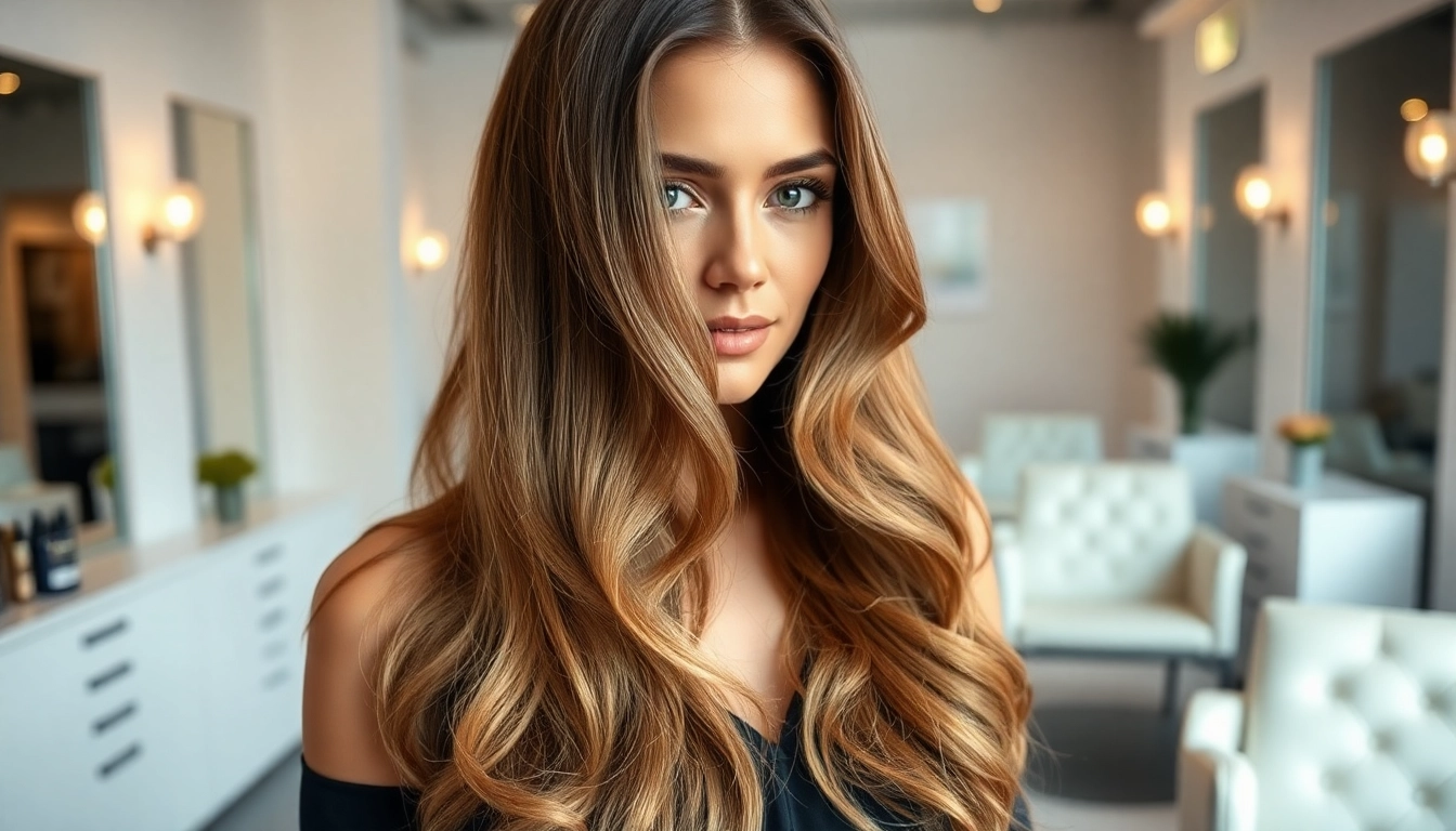Model wearing genius weft hair extensions, showcasing seamless style and natural flow.