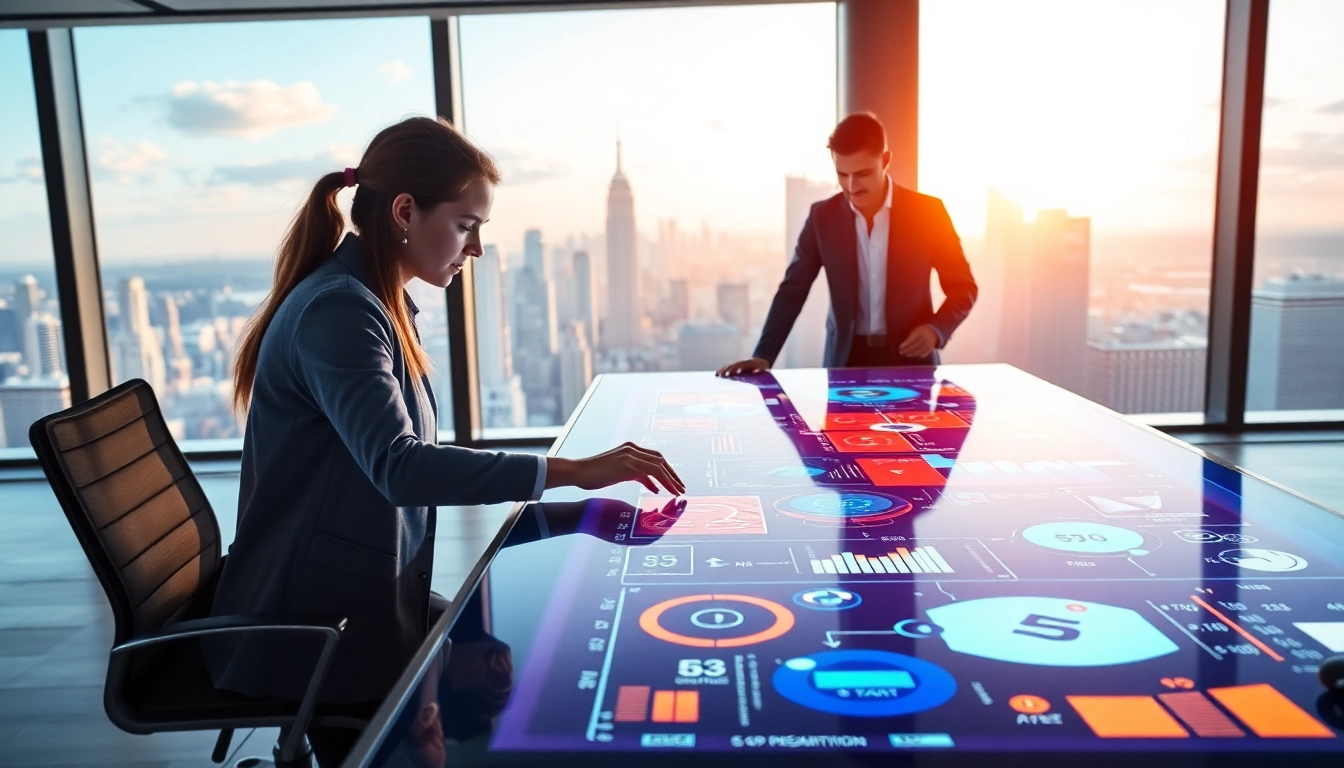 Explore Technology innovations in a modern workspace, showcasing sleek devices and an interactive environment.