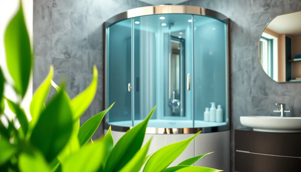 Die sonni Duschkabine mit modernen Glasdetails in einem eleganten Badezimmer.