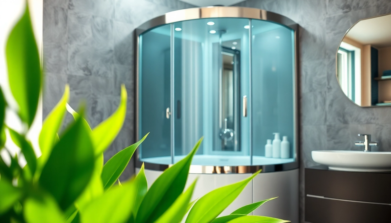 Die sonni Duschkabine mit modernen Glasdetails in einem eleganten Badezimmer.