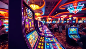 Pengalaman menarik bermain pakde4d slot dalam suasana kasino yang meriah dan penuh warna.