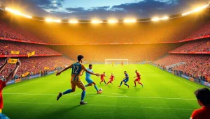 해외축구중계가 생생하게 담긴 경기장에서 선수들이 경쟁하고 있습니다.