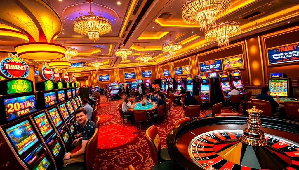 Exciting casino scene featuring players engaging in various games at Trang Chủ THABET.