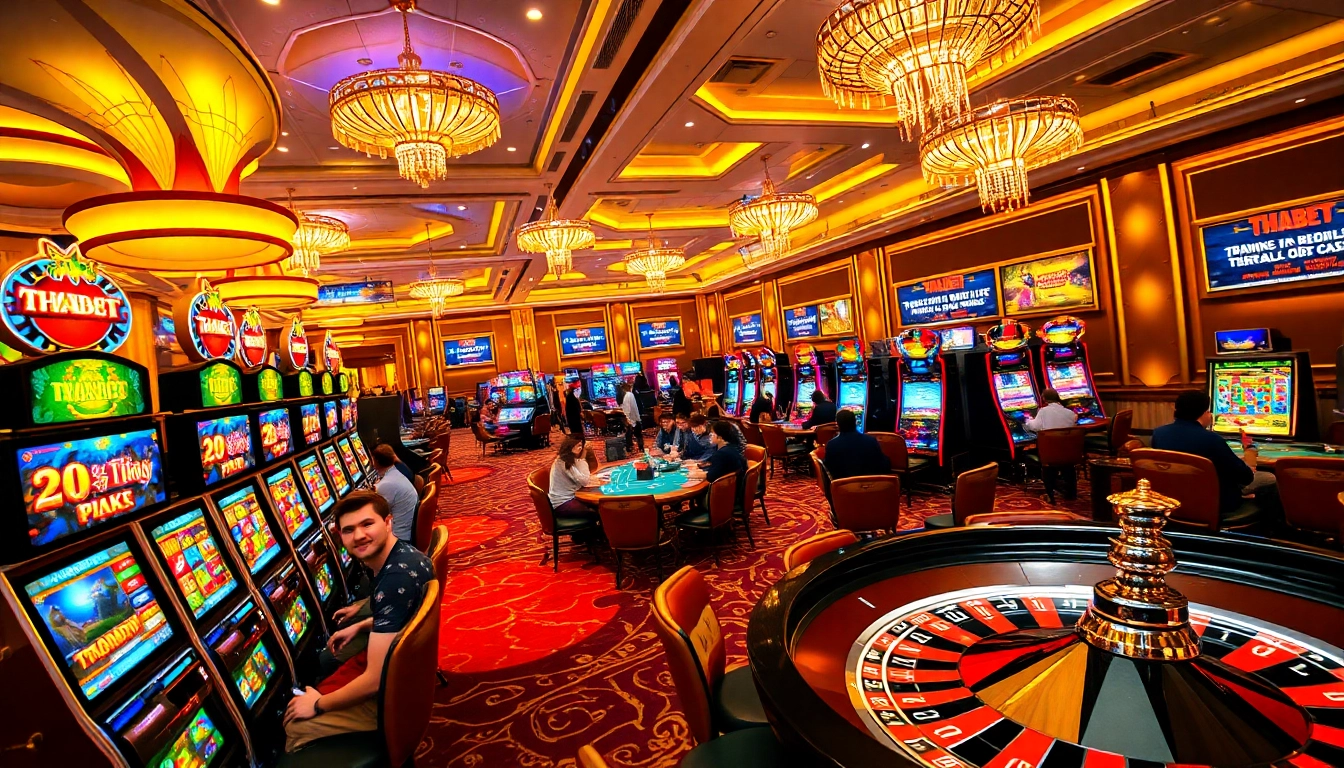 Exciting casino scene featuring players engaging in various games at Trang Chủ THABET.