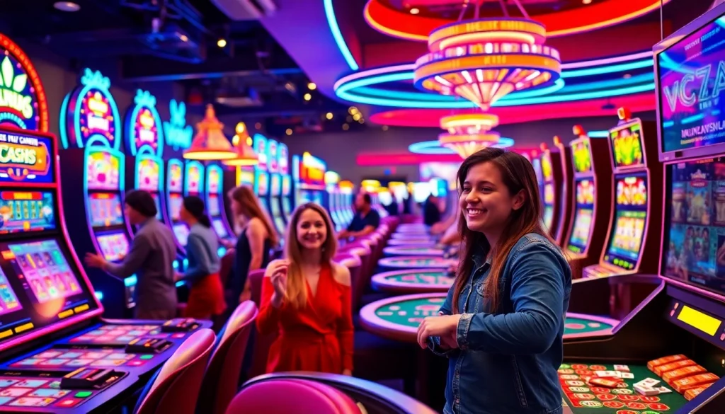 Players enjoying thrilling online casinos for Alberta with vibrant games and exciting ambiance.