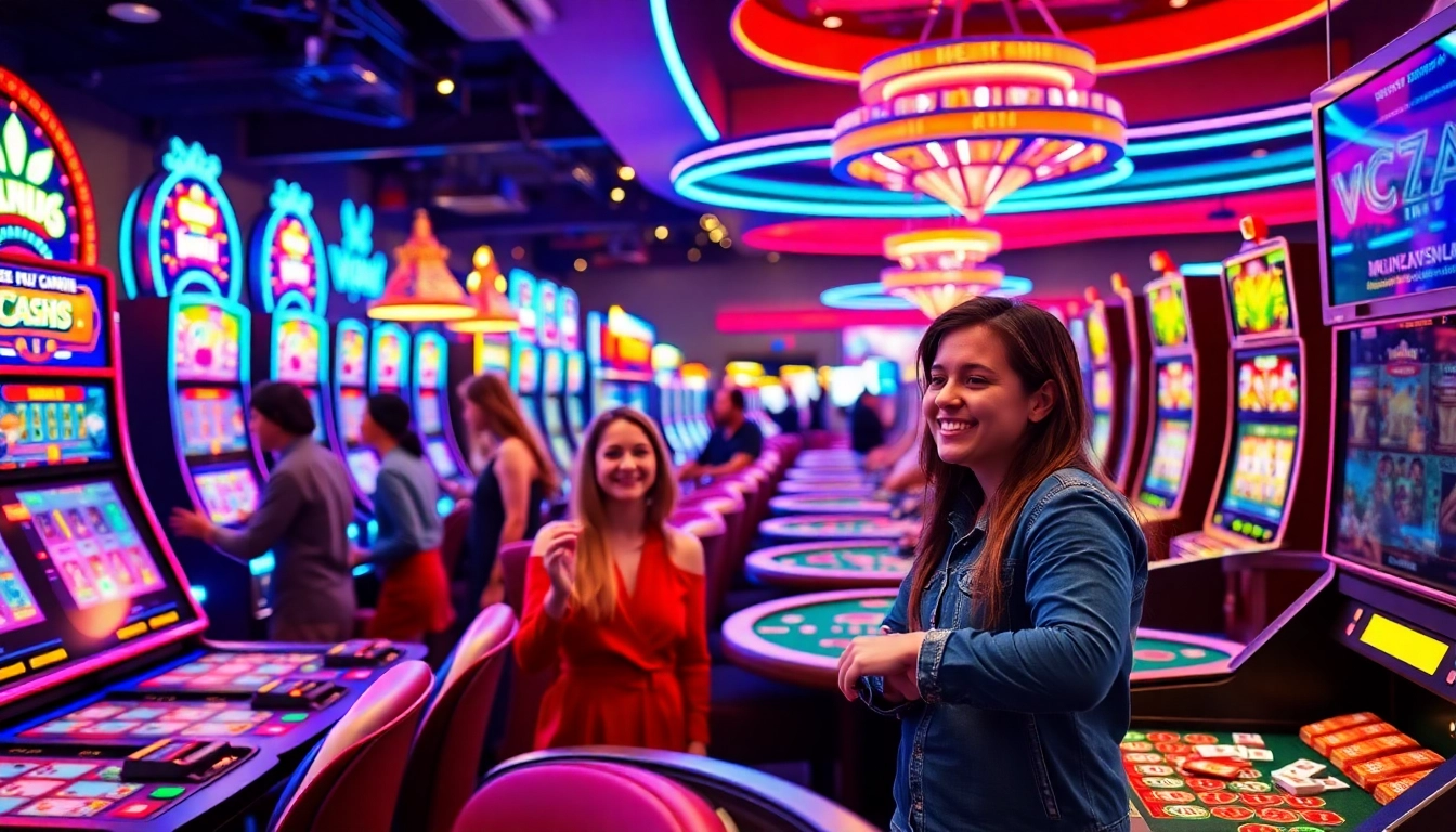 Players enjoying thrilling online casinos for Alberta with vibrant games and exciting ambiance.