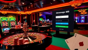 Rasakan pengalaman login DEWANAGA89 yang mendebarkan di tengah suasana kasino yang dinamis dengan chip poker dan kartu.