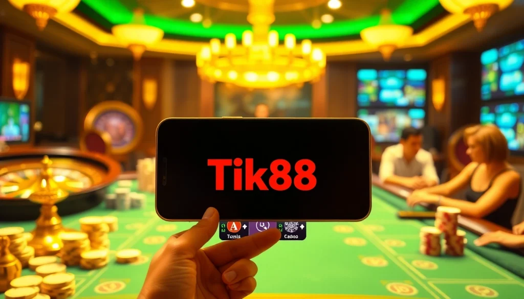 Trải nghiệm những trận đấu game kịch tính với ứng dụng Tik88, trình diễn những hoạt động casino sống động.