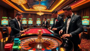 Exciting gameplay at thabet com with vibrant casino tables and engaging players.