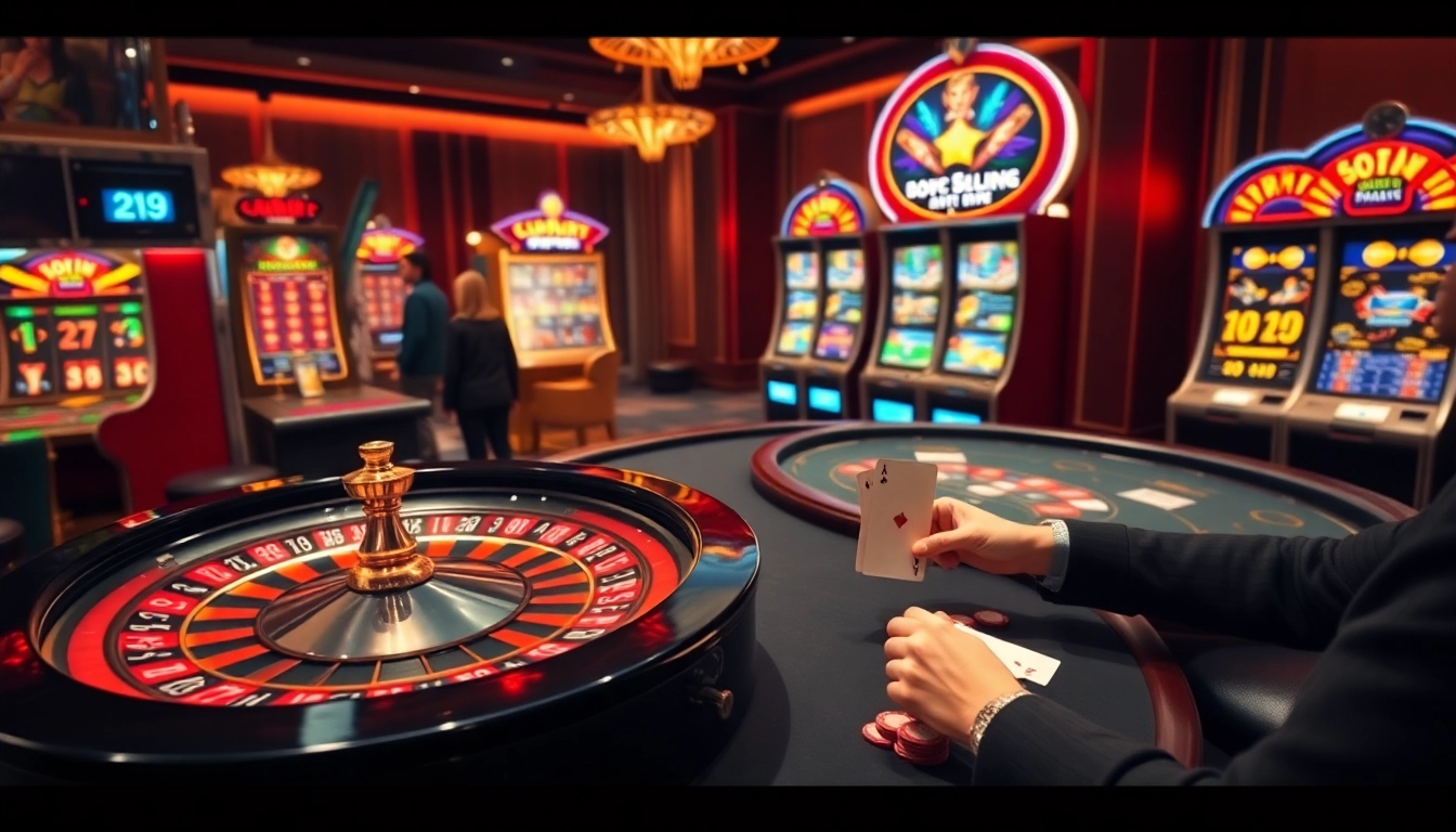 A vibrant online gaming scene at nhà cái 23win featuring a roulette wheel and engaged players.