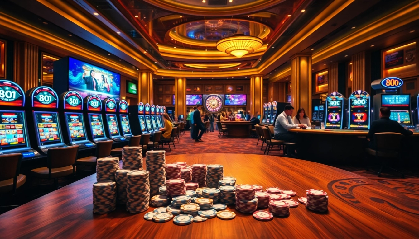 Experience the excitement at nhà cái 88clb with players enjoying thrilling card games and vibrant slot machines.