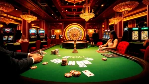 Engaging scene of players at 789 BET casino table showcasing excitement and luxury.