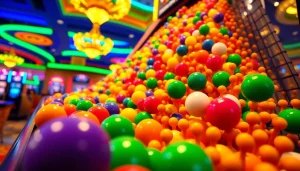 Mainkan plink slot dengan bola berwarna cerah yang jatuh ke struktur piramida.