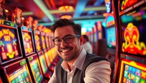 Menangkan slot 50 perak dengan gairah di kasino penuh warna dan mesin slot.