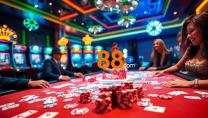 Experience the thrill of gaming at rr88com with vibrant tables and slot machines.