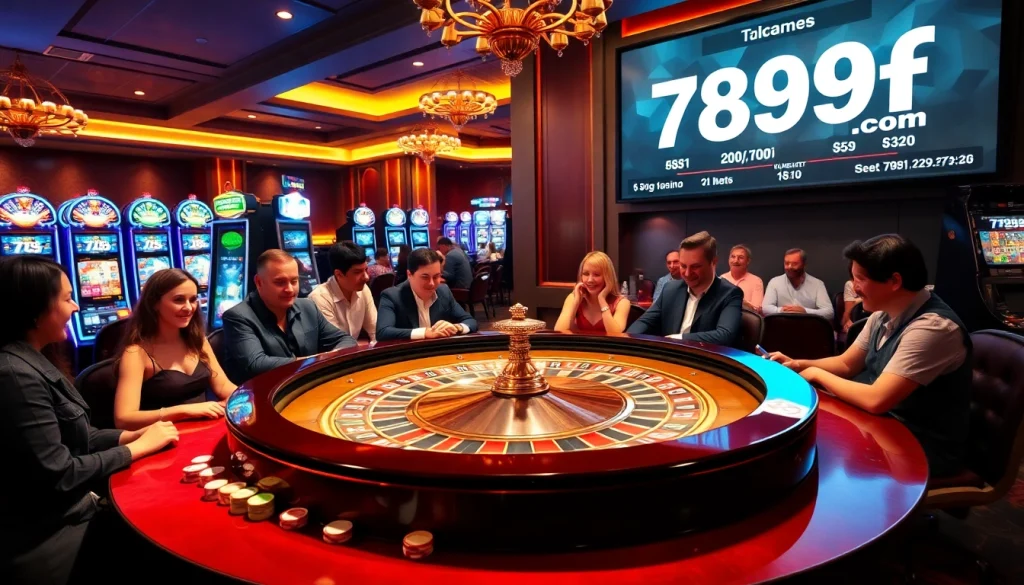 Players enjoying a vibrant roulette table experience at 789f.com casino.