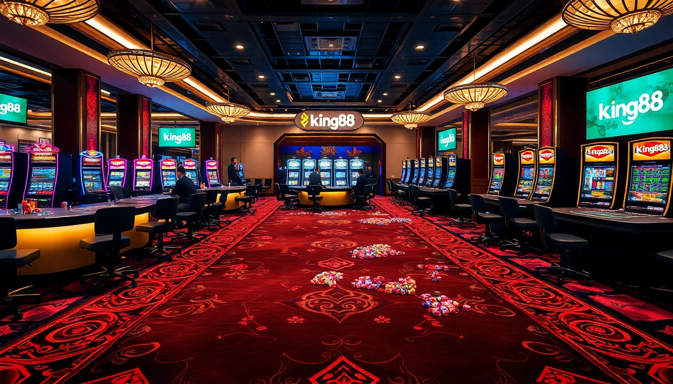 Experience the excitement of king88 with vibrant casino tables and engaging gameplay.
