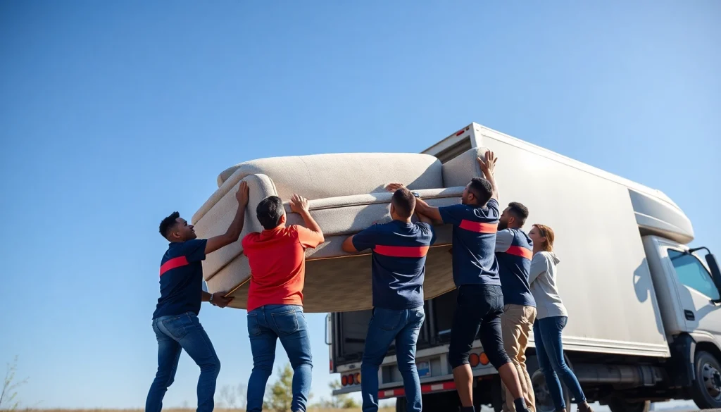 Moving company Vancouver team efficiently loading a truck with furniture.