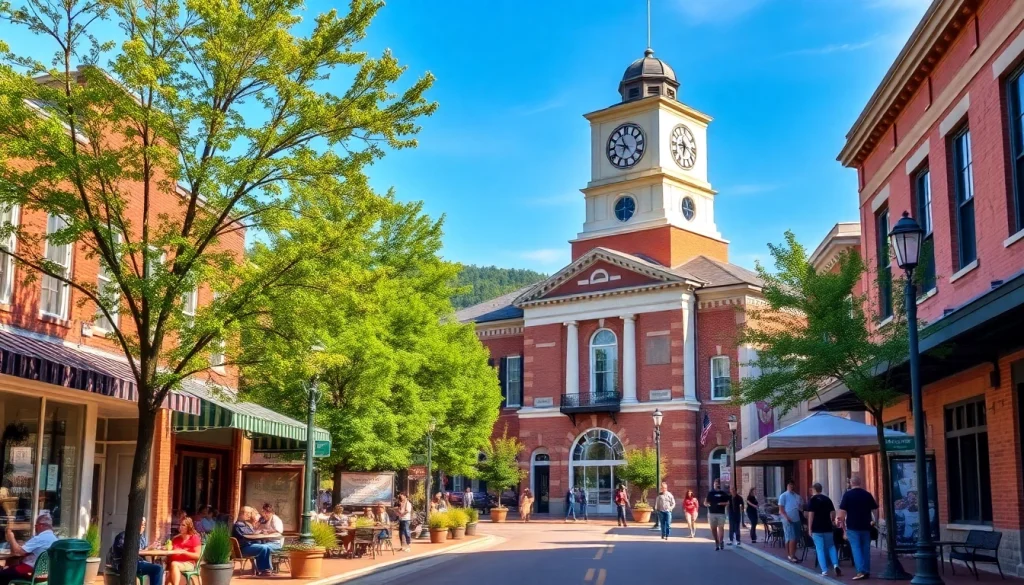 Experience Clarksburg's vibrant downtown scene with historic architecture and lively streets.