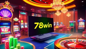 Experience thrilling betting at 78win with casino tables, vibrant slot machines, and exciting gameplay.