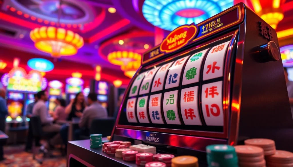 Menangkan slot demo mahjong dengan suasana kasino yang cerah dan penuh energi.