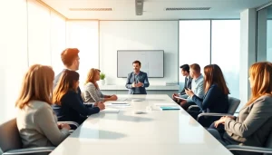 Engaged participants in a business coaching service workshop led by a professional coach.